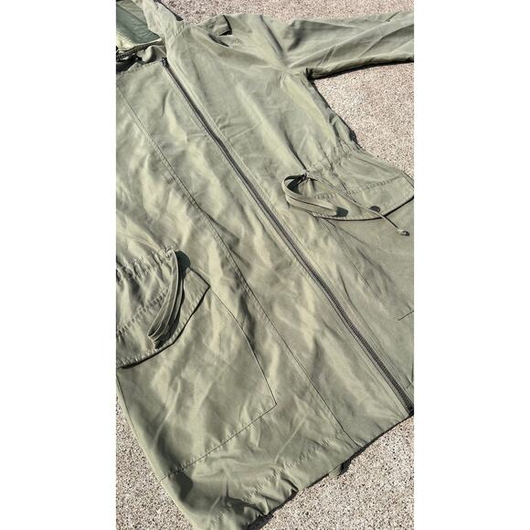 Staccato Jacket Women Size Medium Olive Hooded Roll Up Long Sleeve Lightweight - Picture 7 of 9